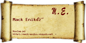 Mack Enikő névjegykártya